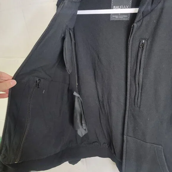 BAUBAX Women's Hooded Travel Hoodie Pockets Comfy Full Zip Size Large Jet Setter - Picture 6 of 8